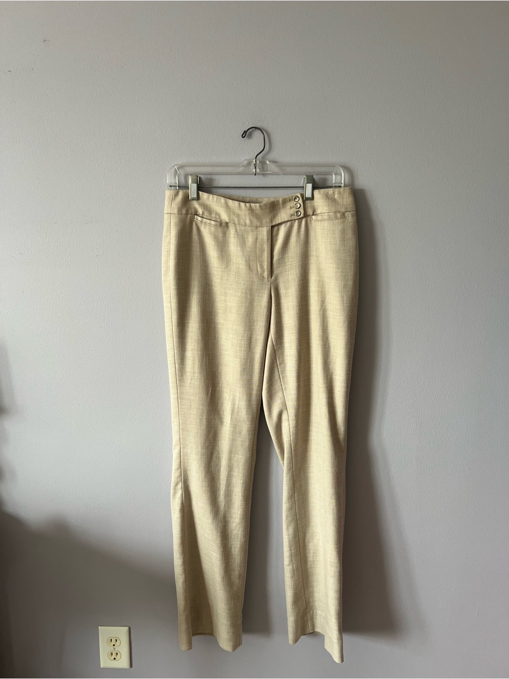 White House Black Market Light Beige Sleek Boot Pants